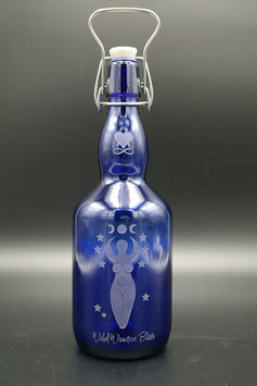0,75L blaue Glasflasche - WildWomenBliss