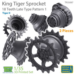 TR35087  1/35 KingTiger 18 Teeth Sprockets Late Type Pattern 1 (2 pieces)