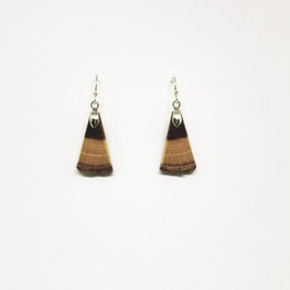 Boucle d'Oreilles Bois et Argent Massif 16