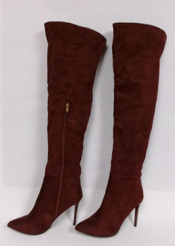 Hoge laarzen bordeaux - Ideal Shoes