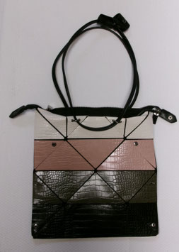 Handtas met drukknopen (synthetisch/stof)