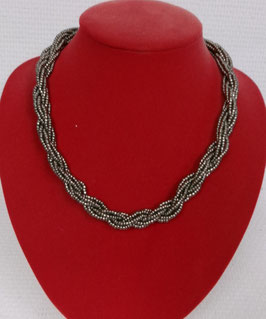Kralen ketting (zilver/grijs)