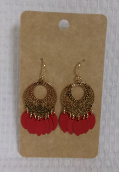 Oorringen (goud/rood)