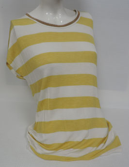 Zachte T-Shirt met Gele Strepen "LOLA LIZA"