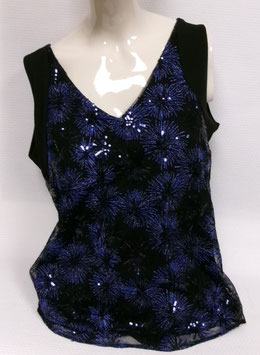 Feestblouse (zwart/blauw)