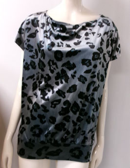 Fluwelen blouse met dierenprint-Comme ça