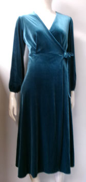 Blauwe jurk in stretch fluweel