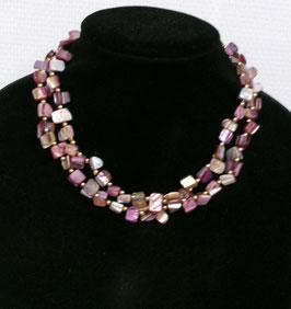 Kralenketting (oudroze/mauve)