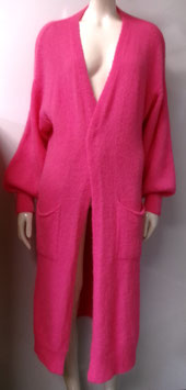 Lange Cardigan (fuchsia roze)