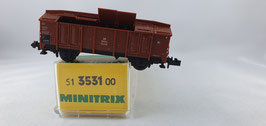 Minitrix 51 3531 00 DB Klappdeckelwagen leicht gealtert OVP (DG294)