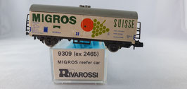 Rivarossi 9309 FS Kühlwagen "MIGROS Suisse" OVP (WG27)