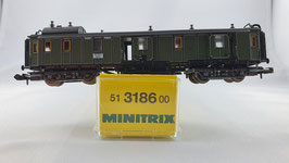 Minitrix 51 3186 00 K.Bay.Sts.B. Schnellzug Gepäckwagen OVP (DP158)