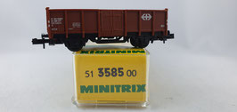 Minitrix 51 3585 00 SBB offener Güterwagen mit Logo OVP (AGW6)