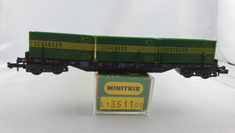 Minitrix 51 3511 00 DB Container Tragwagen "Schenker" OVP (DG123)