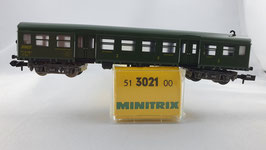 Minitrix 51 3021 00 SNCF Personenwagen mit Packabteil OVP (DP195)