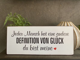 Blech-Schild: Definition von Glück