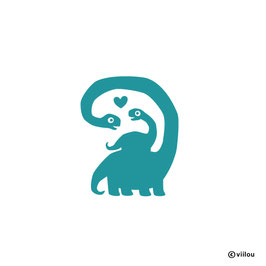 Wandtattoo Dino mit Kind
