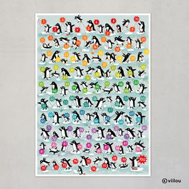 Poster Zahlen 1-100 Pinguine