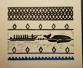 "Successful Whale Hunt" Woodcut  2022