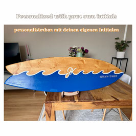 Deko Surfboard mit deinen Initialen in Wellen Form - Eyecatcher zur Hochzeit