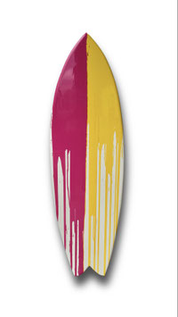 Limited Deko Surfboard Pink vs Yellow Pop Art Design