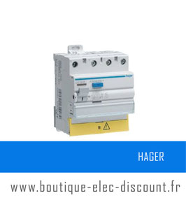 Interrupteur différentiel Hager 3P+N 40A 30mA HI Réf : CDH840F