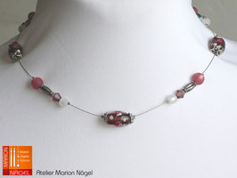 Kette, Lampwork lila