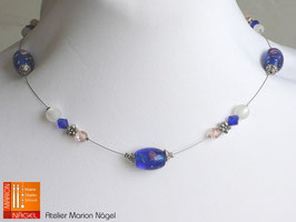 Kette, Lampwork blau