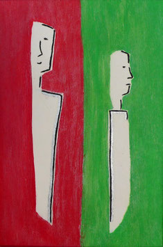 "Liaisons 7", Gemälde auf Torchonkarton, 10 x 15,5 cm (mit Passepartout 13 x 18 cm)