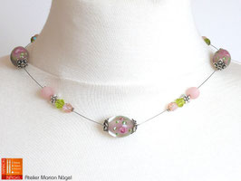 Kette, Lampwork rosé