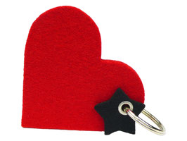Herz Schlüsselanhänger rot/schwarz