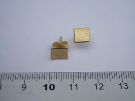 Ohrstecker 750 Gold geschmiedet, konkav gewölbt, matt, Ränder poliert