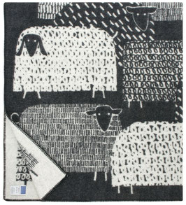 Päkäpäät Wollplaid, Fb 9, black white, 130 x 180