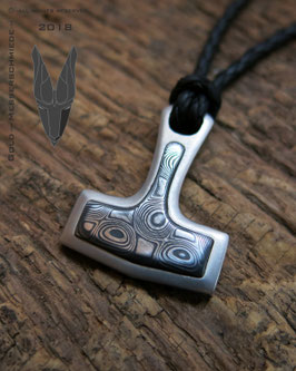 Hammer Pendant Titanium and Damasteel