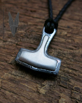 Hammer Pendant Damasteel and Titanium