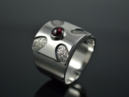 Männer - Ring "Cruz" Silber / Granat