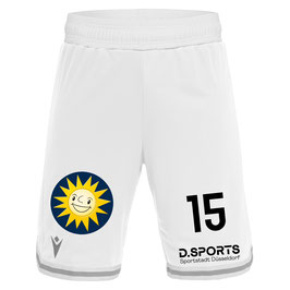 MACRON Thorium Fan-Shorts 2023/24 (ART Giants Heimshorts, weiß) mit Logos und Wunschnummer