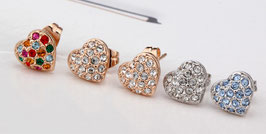 Herz-Stecker mit Swarovski Elements