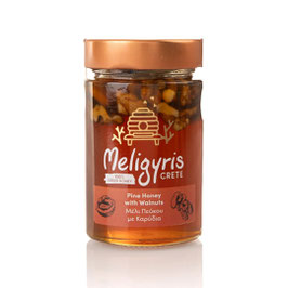 Meligyris–Kreta Griechischer Pinienhonig mit Walnüssen,150 g
