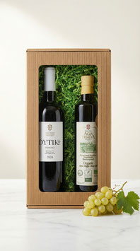 Geschenk-Duo Kloster Agia Triada Kreta - Bio-Olivenöl 500 ml  & Weisswein 0,75 l