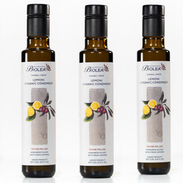 BIOLEA Bio Olivenöl Extra Nativ mit frischer Bio Limone – steingemahlen & kaltgepresst – Kolymbari Kreta – 3×250 ml Sparpaket