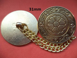 große Metallknöpfe golden 1 Paar 31mm (4757k) Trachten