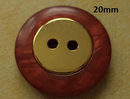 Knöpfe 20mm rot braun golden (4437)