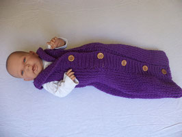 Babyschlafsack handgestrickt lila 60cm