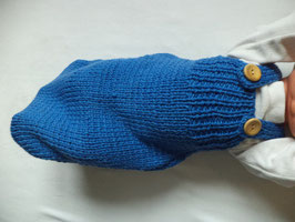 handgestrickter Baby Schlafsack blau 50cm Merino