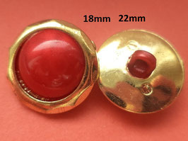 Knöpfe 18mm 22mm golden rot (5044k 5043)