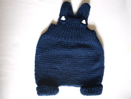 kurze Latzhose Babyhose Wolle gestrickt Gr. 62/68 dunkelblau