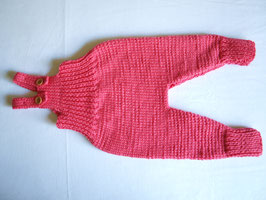 gestrickte Latzhose Merino Wolle Gr. 62/68 dunkles lachs rosa