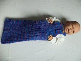 Cocoon gestrickt Baby Schlafsack blau lila 60cm