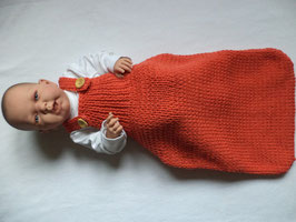 gestrickter Babyschlafsack orange 60cm